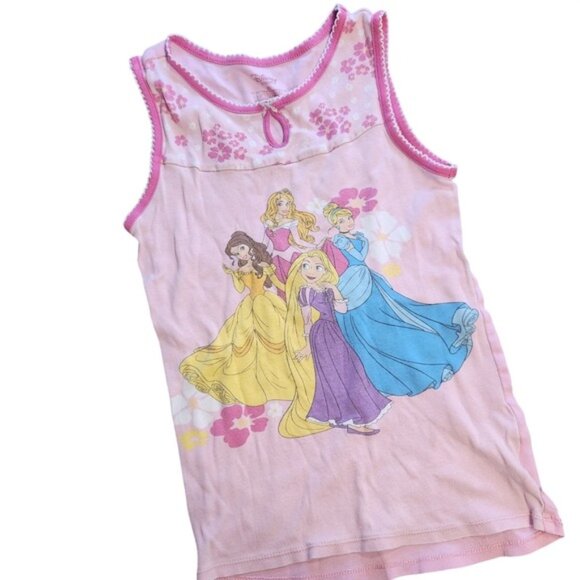 Y2k Disney Princesses Pink Sleepshirt Nightgown Tank Top Girls Size 10/12 - Picture 1 of 5